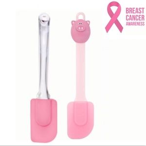 Spatula Set 2 Pink Silicon Breast Cancer Awareness